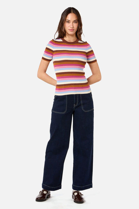 Skye Stripe Rib Knit Top
