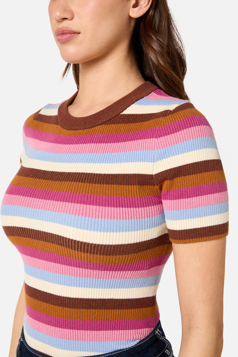 Skye Stripe Rib Knit Top