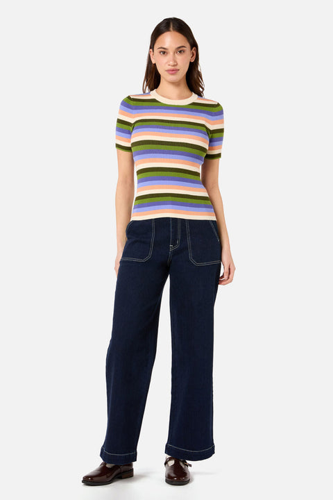 Skye Stripe Rib Knit Top