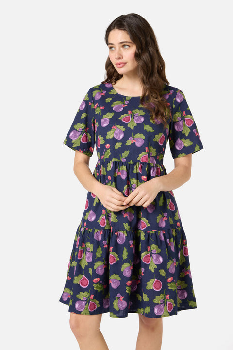 Fig Tiered Smock Dress