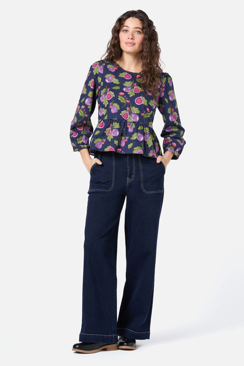 Fig Smock Peplum Top