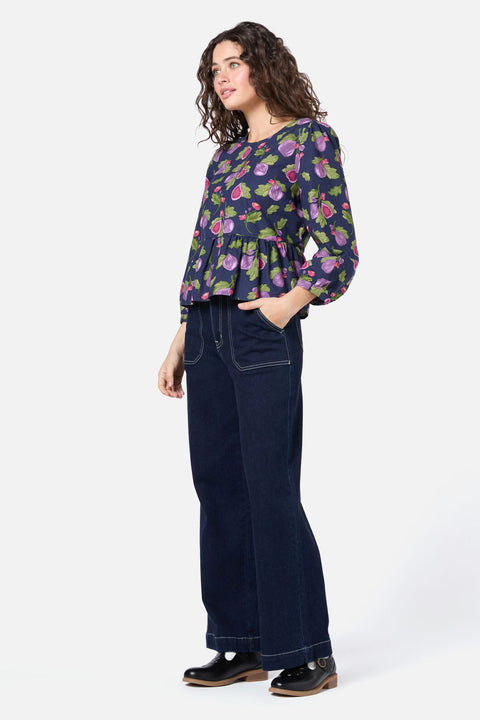 Fig Smock Peplum Top