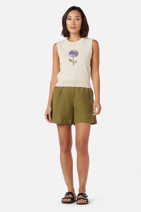 Fresh Blooms Embroidered Sweater Vest