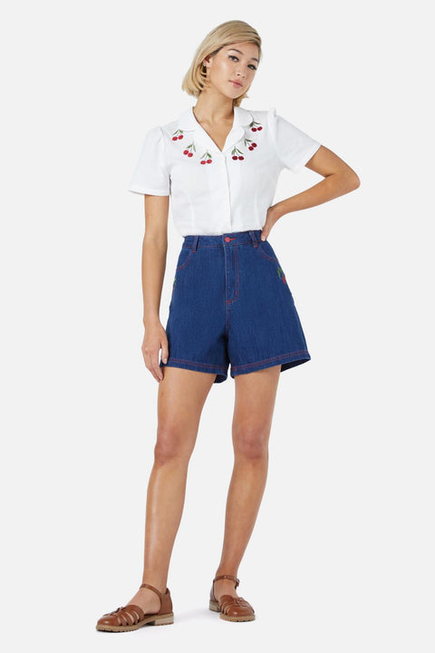 Cherry Embroidered Blouse