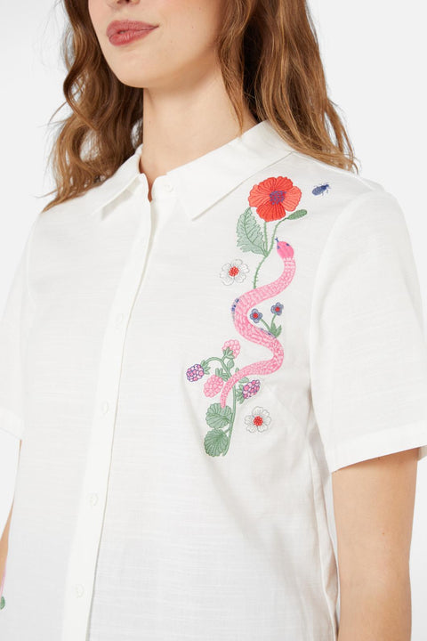 Snake Embroidered Blouse