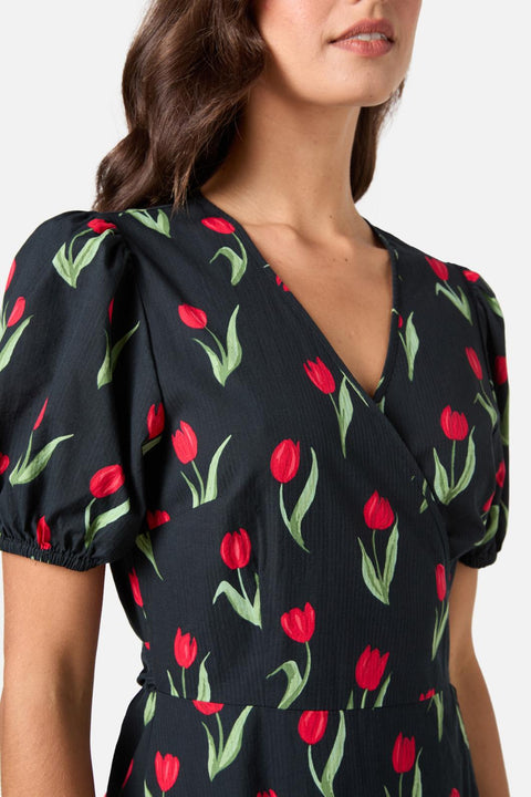 Tulip Midi Wrap Dress