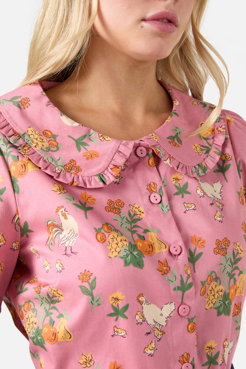 Chickens Short Sleeve Blouse
