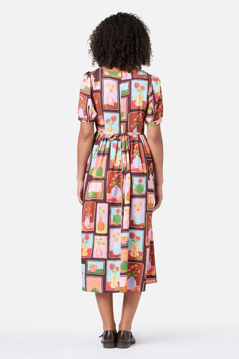 Flower Vases Midi Dress