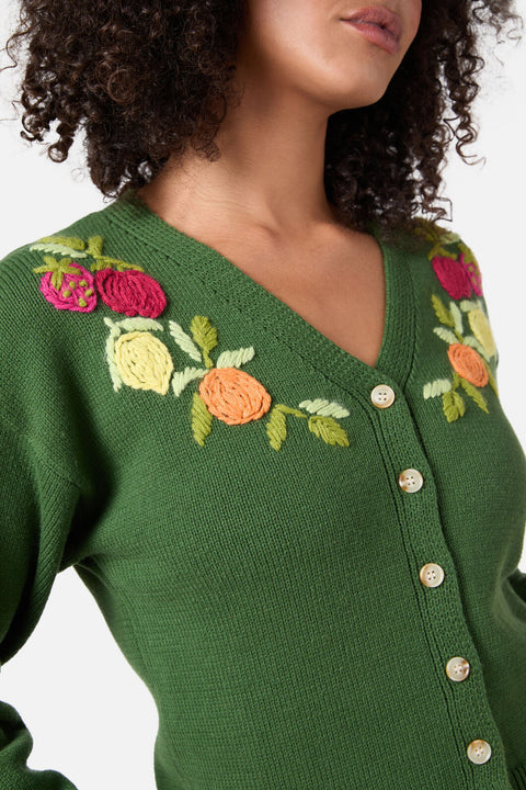 Fruit Embroidered Cardigan