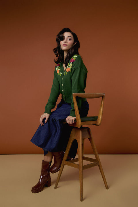Fruit Embroidered Cardigan