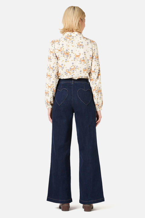 Meadow Deer Long Sleeve Blouse