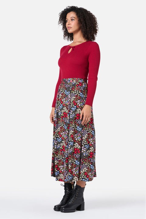 Ada 90's Floral Midi Skirt