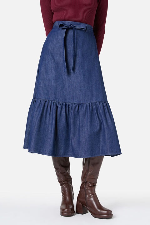 Kara Denim Midi Skirt