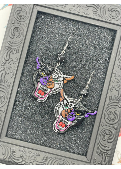 Tattoo Love Panther Tiger Earrings