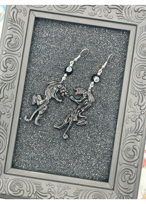 Tattoo Love Crawling Panther Earrings