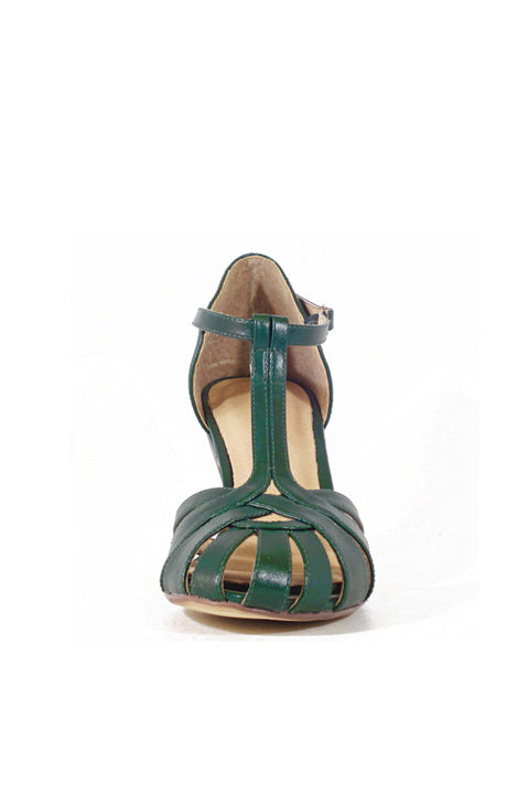 Sergi T-Strap Heels Green
