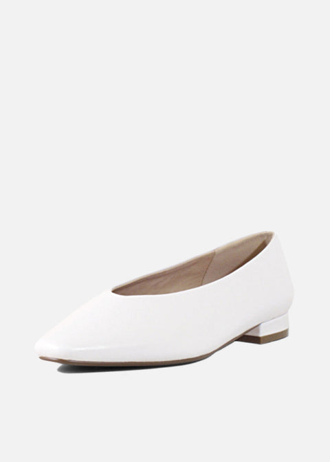 Slick Ballet Flats White Leather