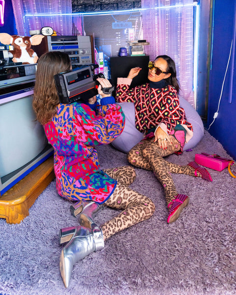 Pink Pop Leopard Print Sheer Tights