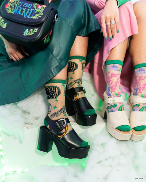 Wicked All Roads Lead to Oz Shimmer Sheer Crew Sock