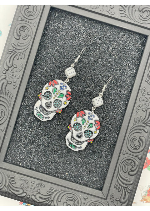 Tattoo Love Sugar Skull Earrings