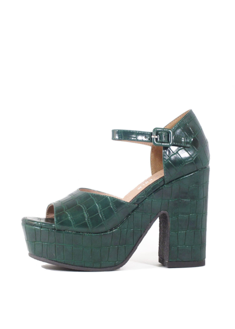 Quill Croco Platform Heels
