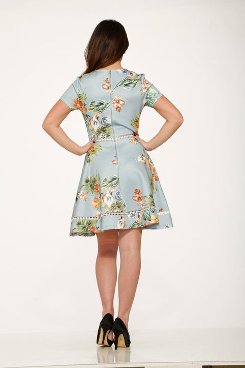 Mint Floral Swing Dress