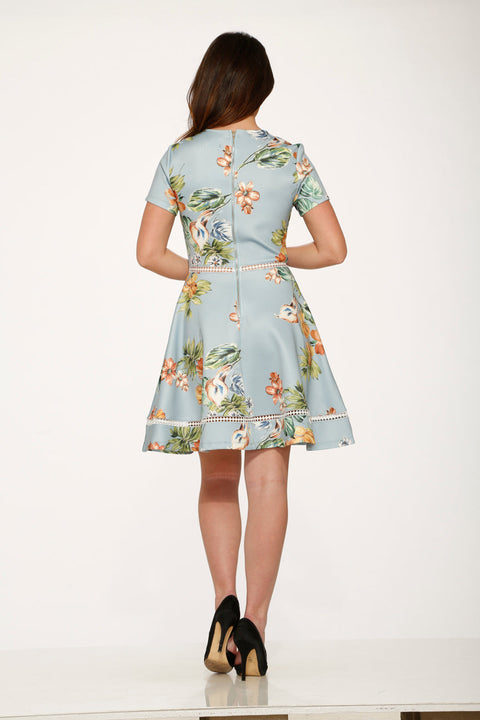 Mint Floral Swing Dress