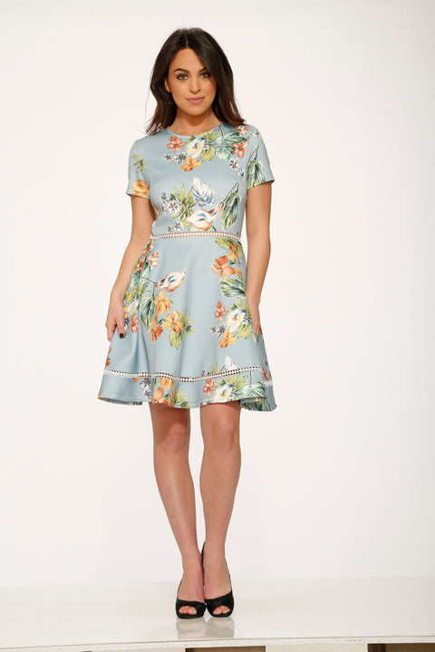 Mint Floral Swing Dress