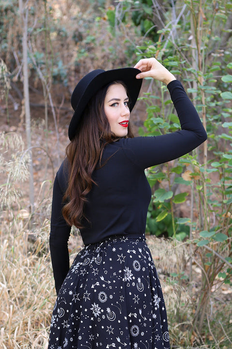 Black Mock Neck Top
