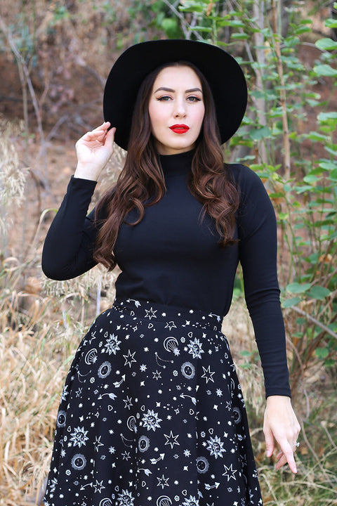 Black Mock Neck Top