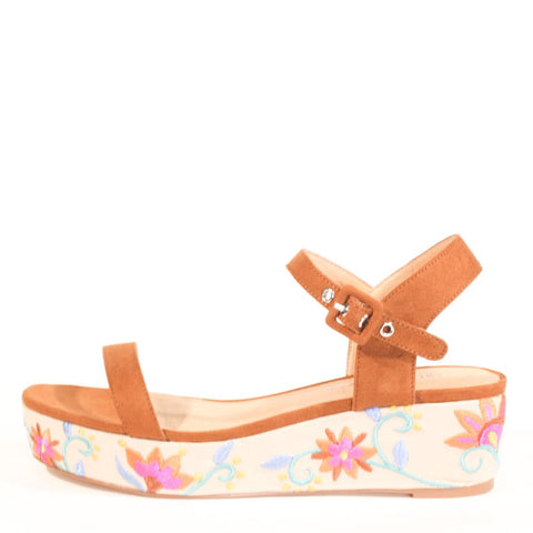 Friday Embroidered Wedged Sandals