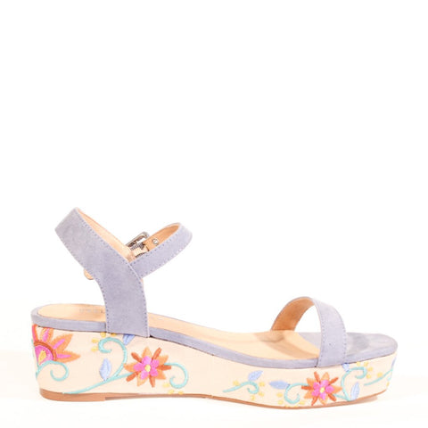 Friday Embroidered Wedged Sandals