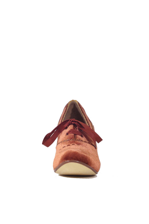 Madison Velvet Retro Heels Rust
