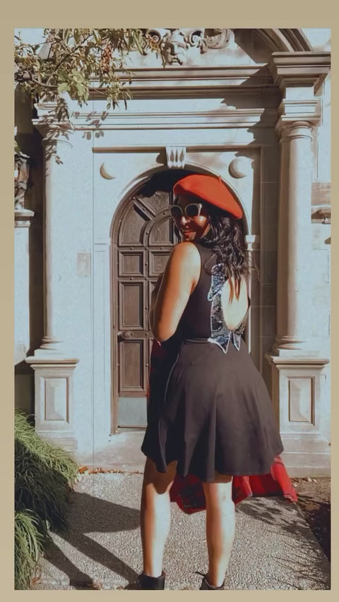 Black Bow Affair Fit And Flare Dress