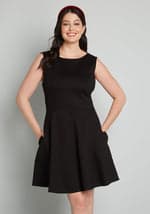 Black Bow Affair Fit And Flare Dress