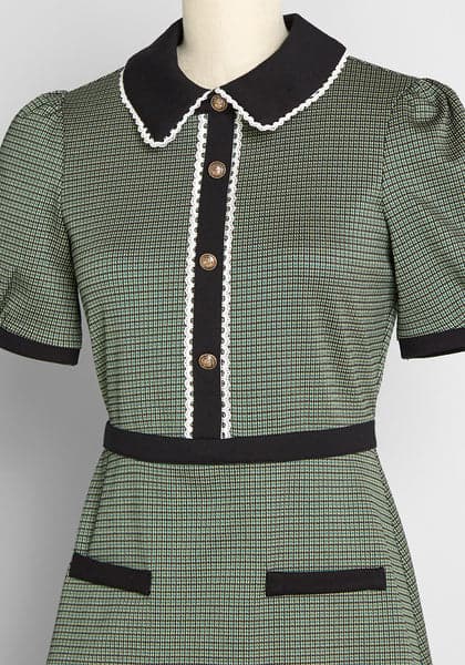 Collared Jersey Dress Green, Midi Dresses