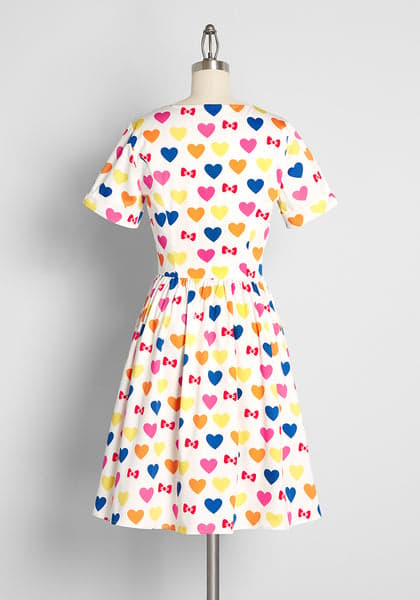 Modcloth x Hello Kitty Brought You A Rainbow A-Line Dress in Hello Kitty Pink, Size Small