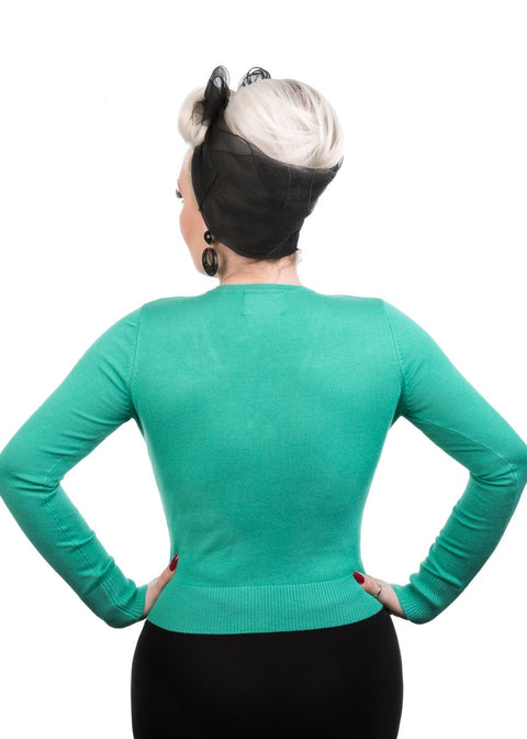 Green V-Neck Cardigan