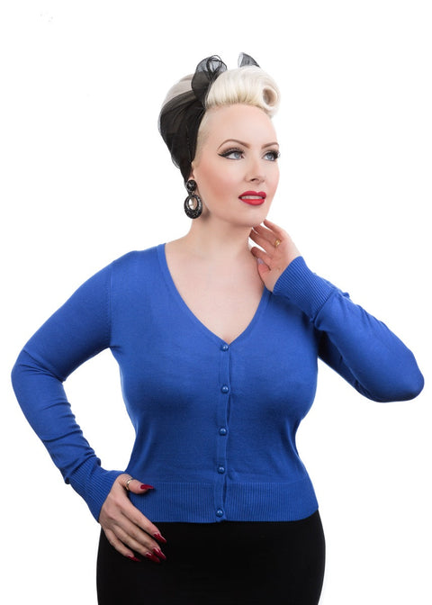 Navy Blue V-Neck Cardigan