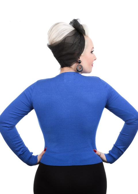 Navy Blue V-Neck Cardigan