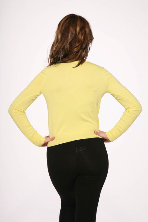 Yellow V Neck Cardigan