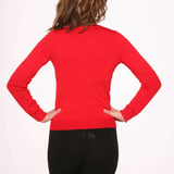 Red Crewneck Cardigan