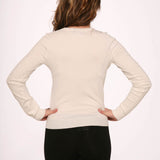 White Crewneck Cardigan