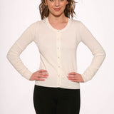 White Crewneck Cardigan