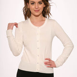 White Crewneck Cardigan