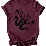 Celestial Snakes T-Shirt: Burgundy or Emerald