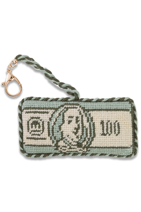 Needlepoint Bag Charm - $100 Bill