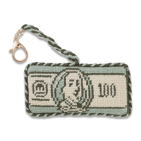 Needlepoint Bag Charm - $100 Bill