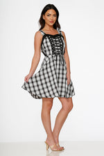 Black & White Plaid Swing Dress