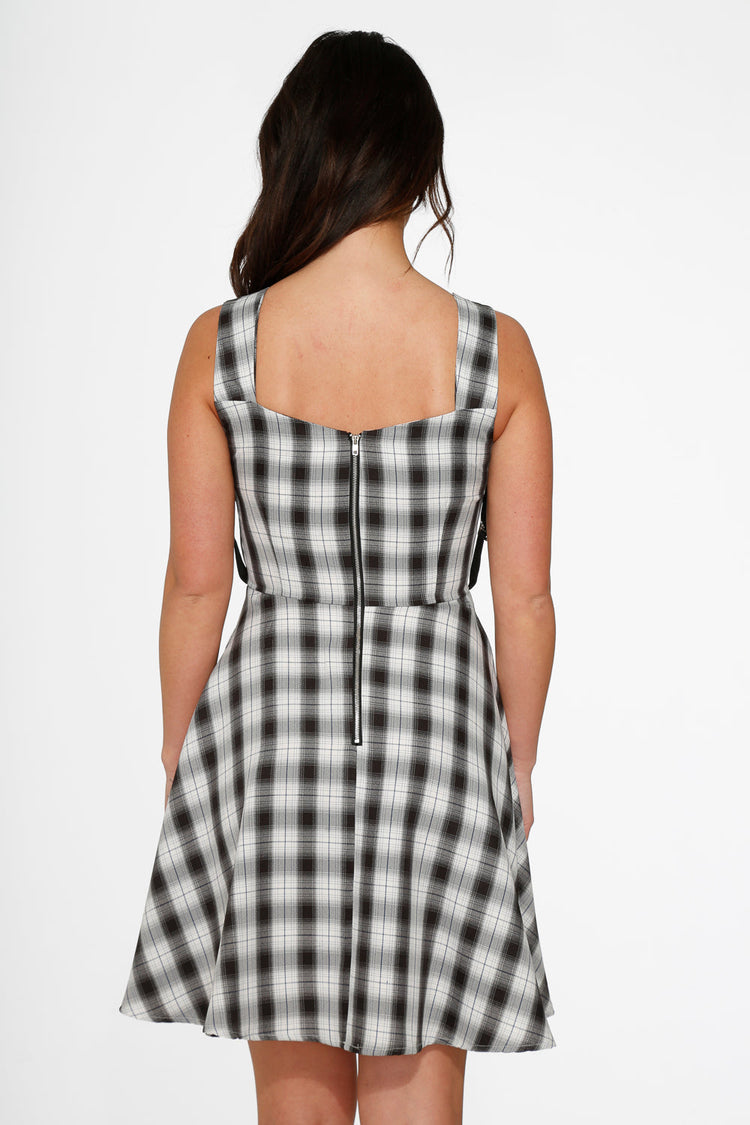 Black & White Plaid Swing Dress